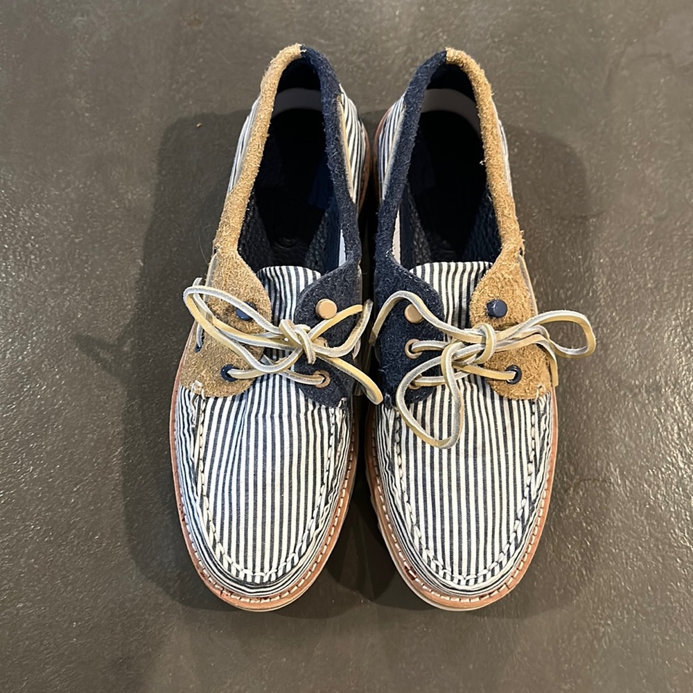 Brand New Sperry Men's Cloud Authentic Original Seersucker 3-Eye Boat Shoe